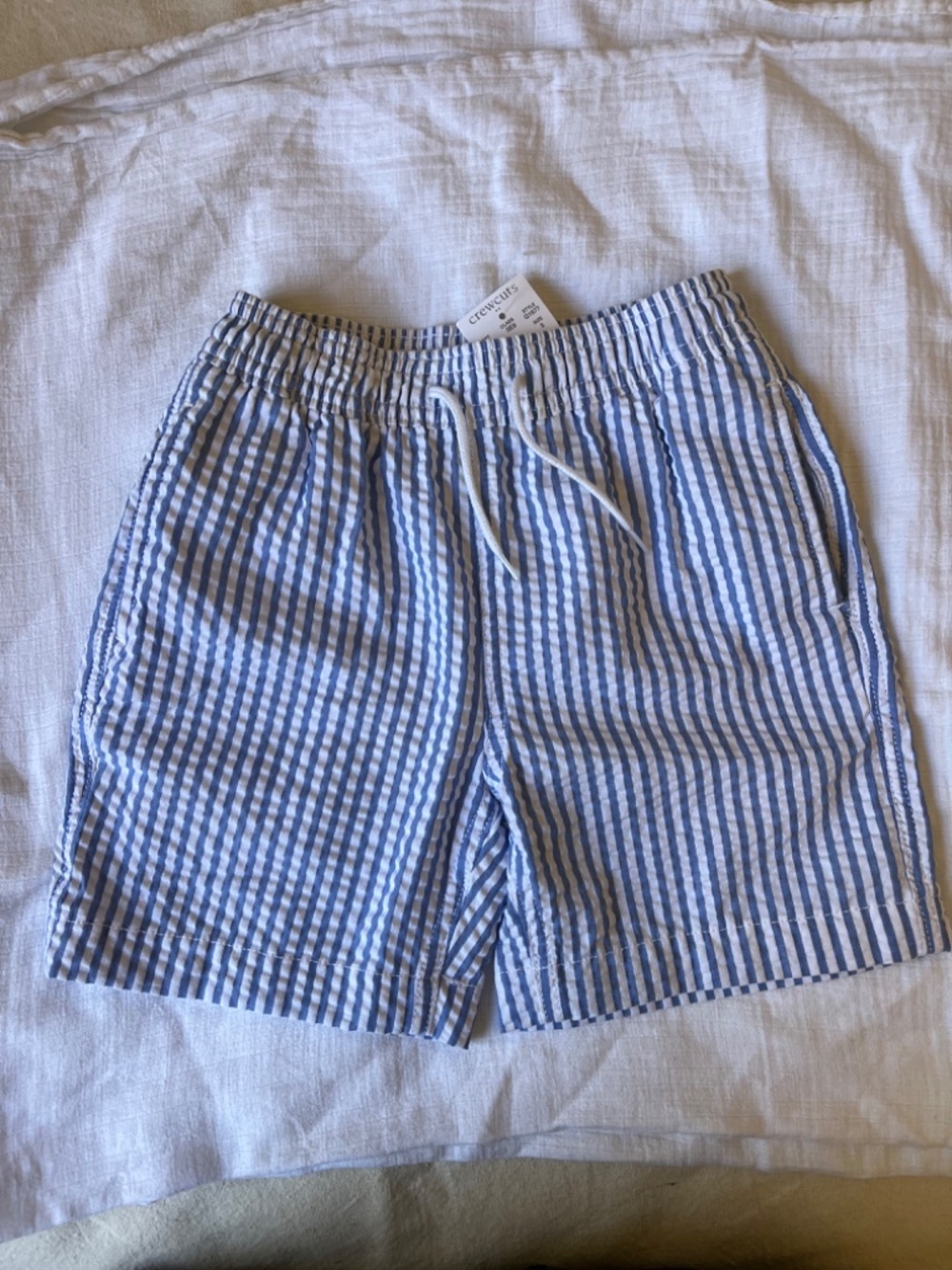J. Crew / Crewcuts seersucker swim trunks NWT (Size 5)